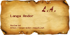 Langa Andor névjegykártya