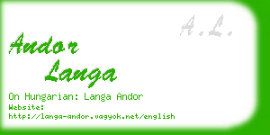 andor langa business card